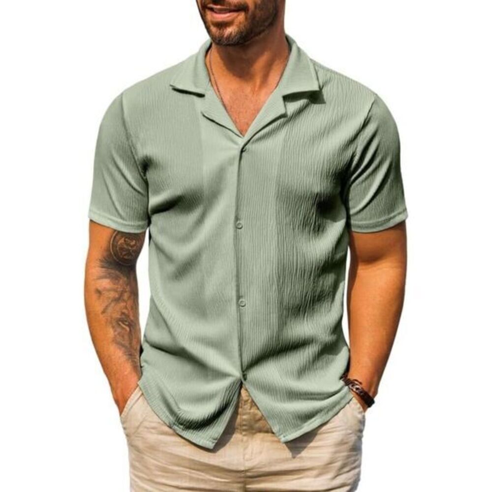 Jmierr‎ Men's Beach Shirt Green Size S (4645)